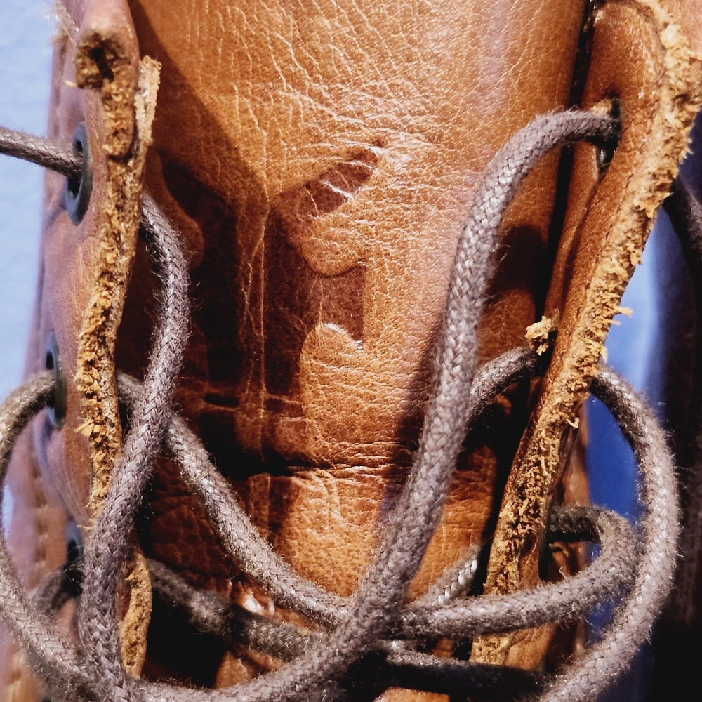 Frye Tan Leather Lace-Up Heeled Boots - Picture 8 of 15